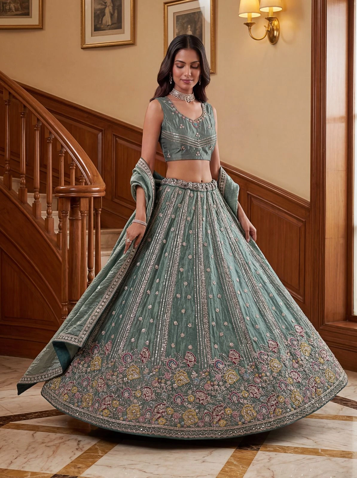 Designer Dori Embroidered Lehenga Choli
