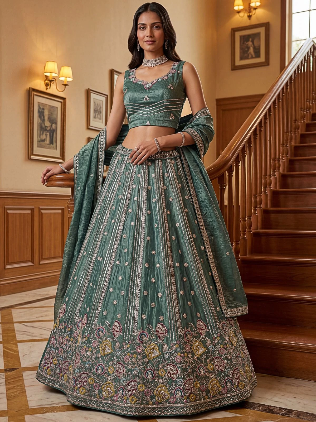 Designer Dori Embroidered Lehenga Choli