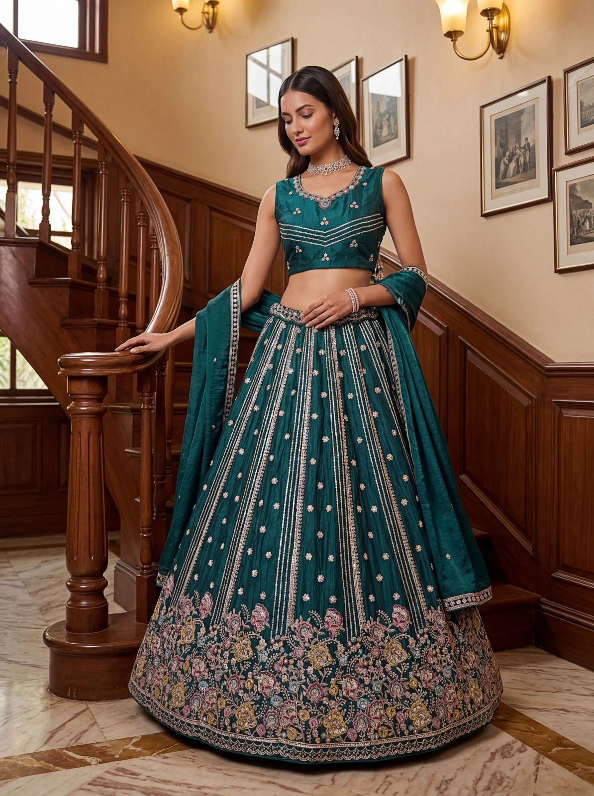 Designer Dori Embroidered Lehenga Choli