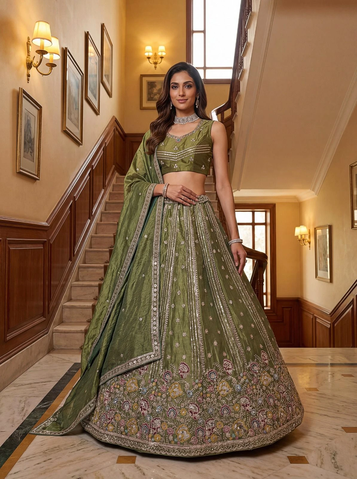 Designer Dori Embroidered Lehenga Choli