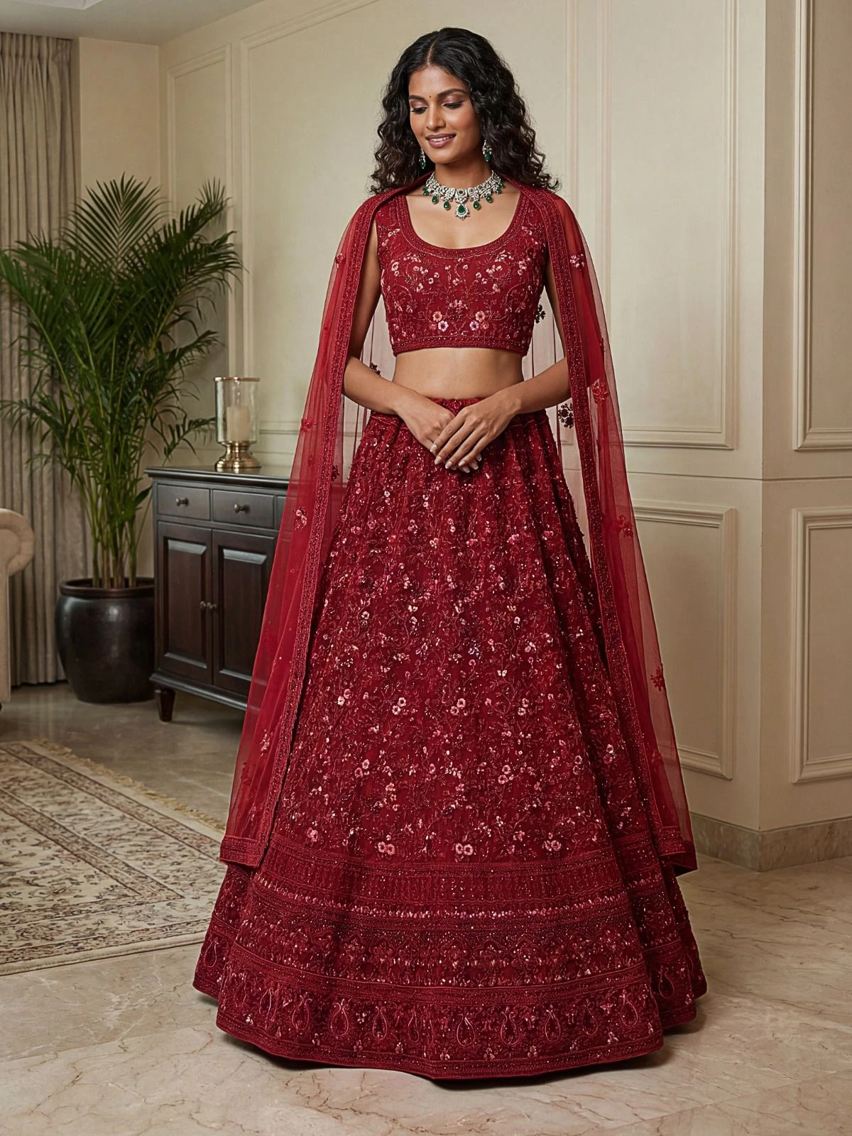 Designer Fancy Flower Work Lehenga Choli