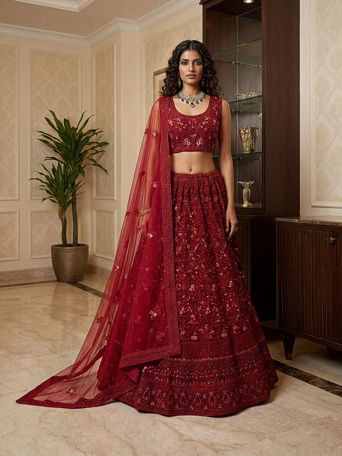 Designer Fancy Flower Work Lehenga Choli