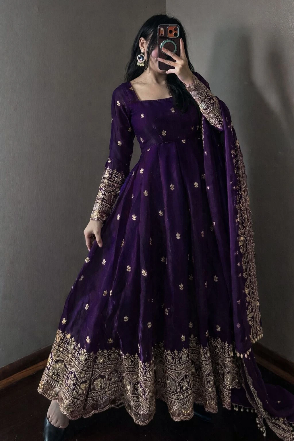 Designer Fendi Satin Gown Set