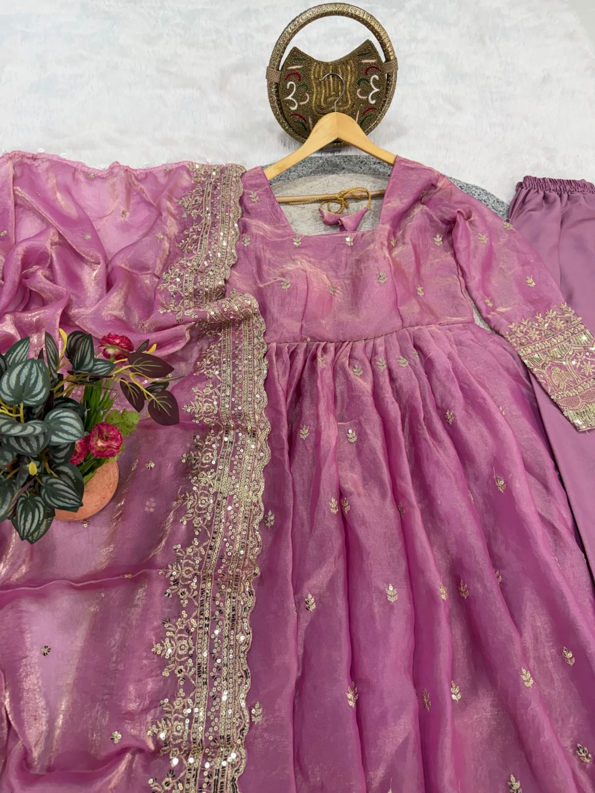 Designer Fendi Satin Gown Set