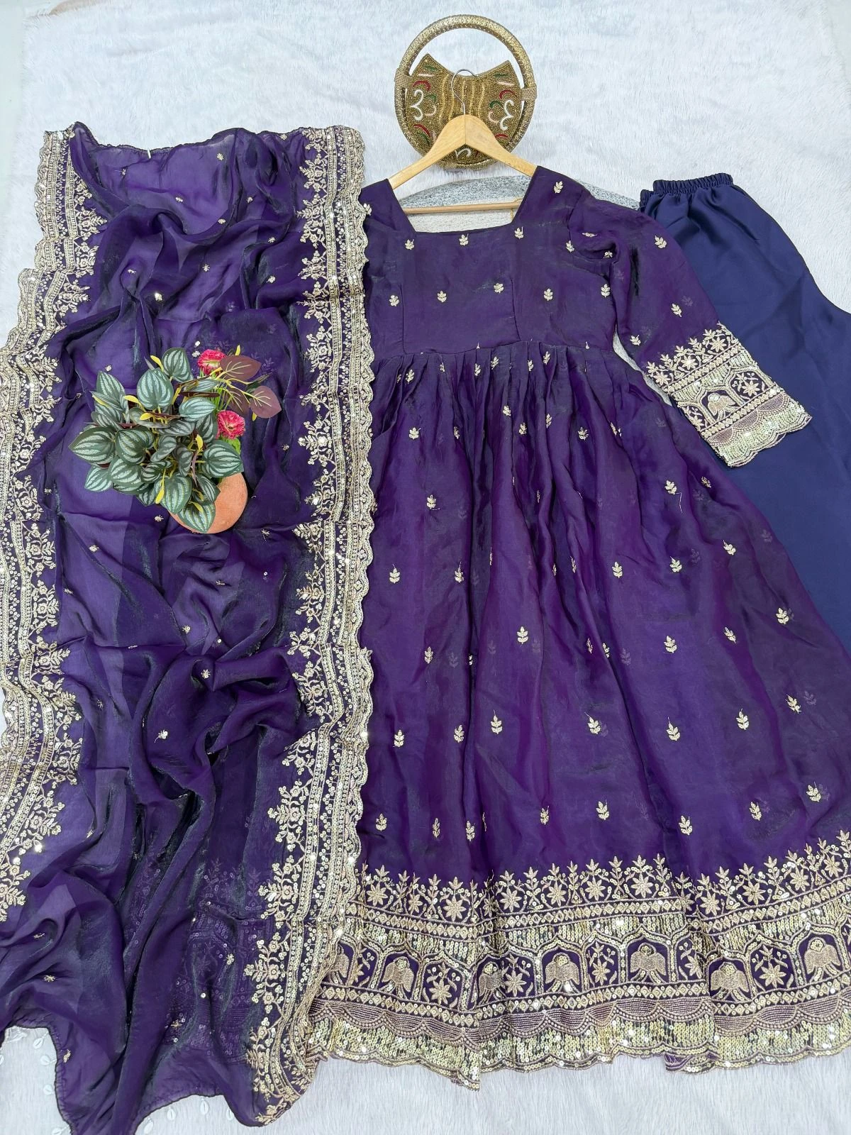 Designer Fendi Satin Gown Set