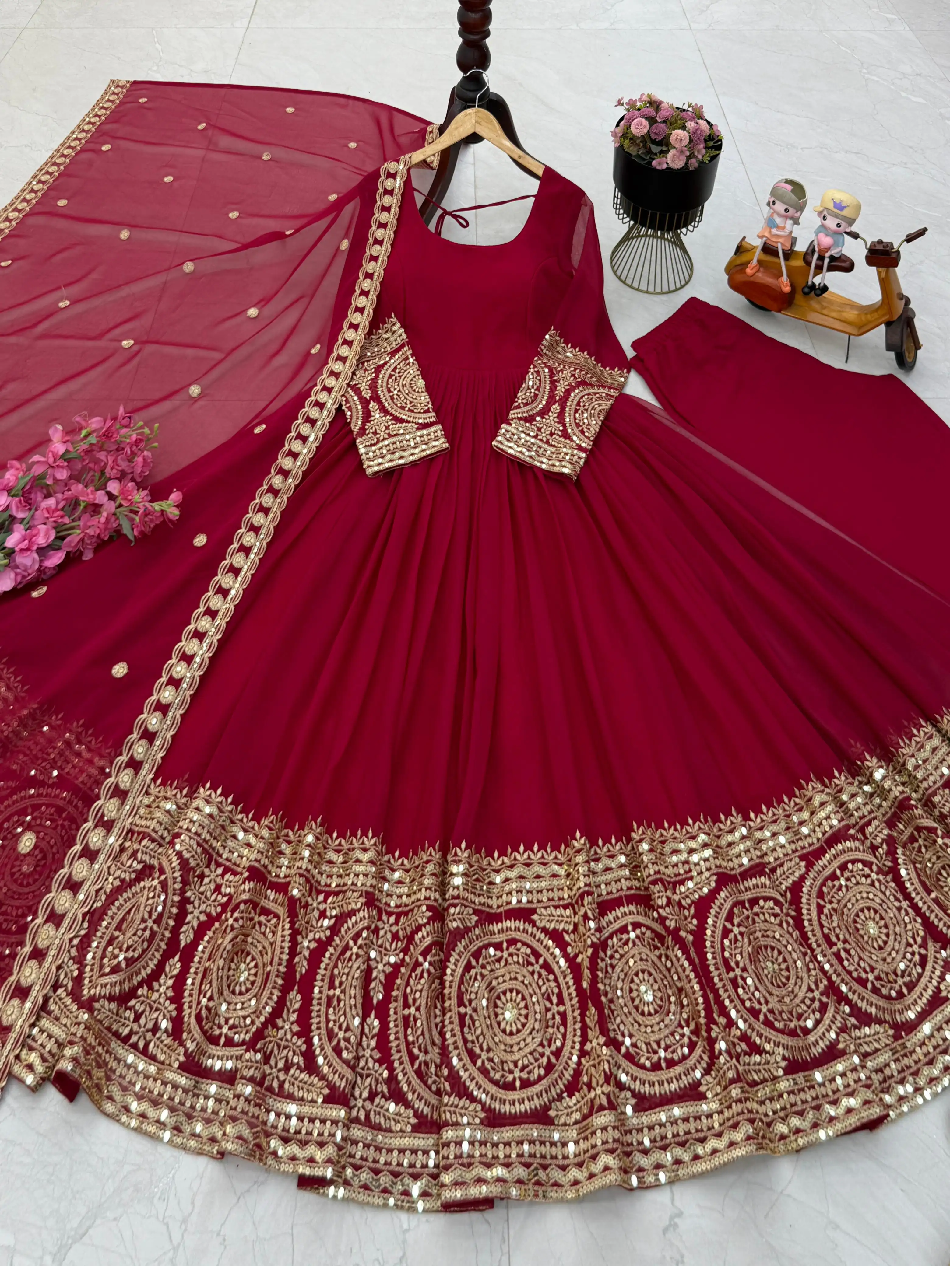Designer Fox Georgette Gown Set