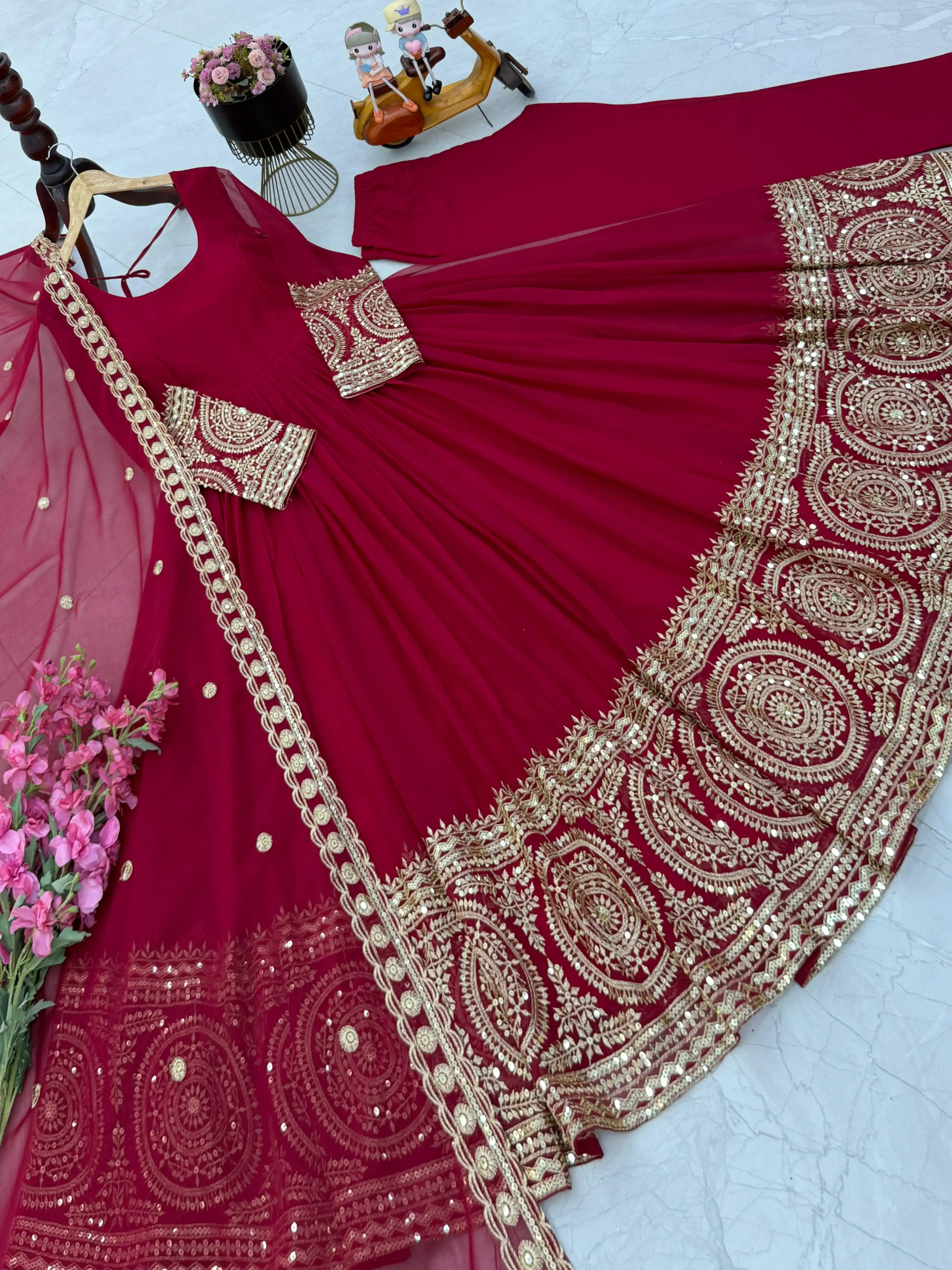 Designer Fox Georgette Gown Set
