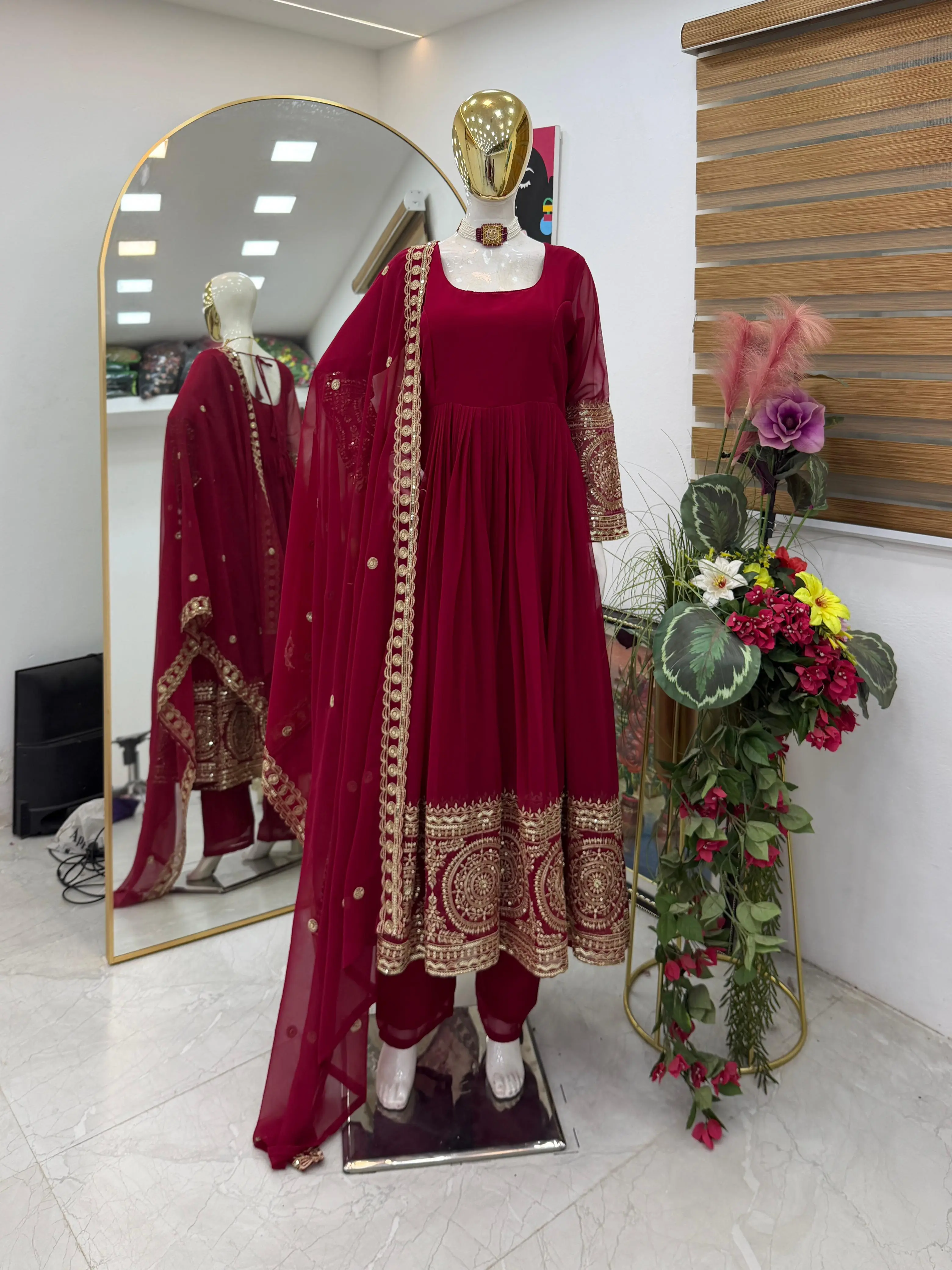 Designer Fox Georgette Gown Set