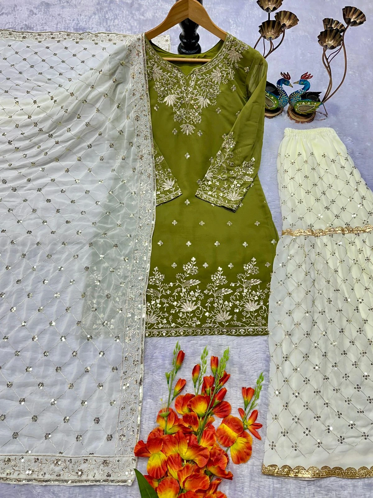 Designer Fox Georgette Palazzo Set