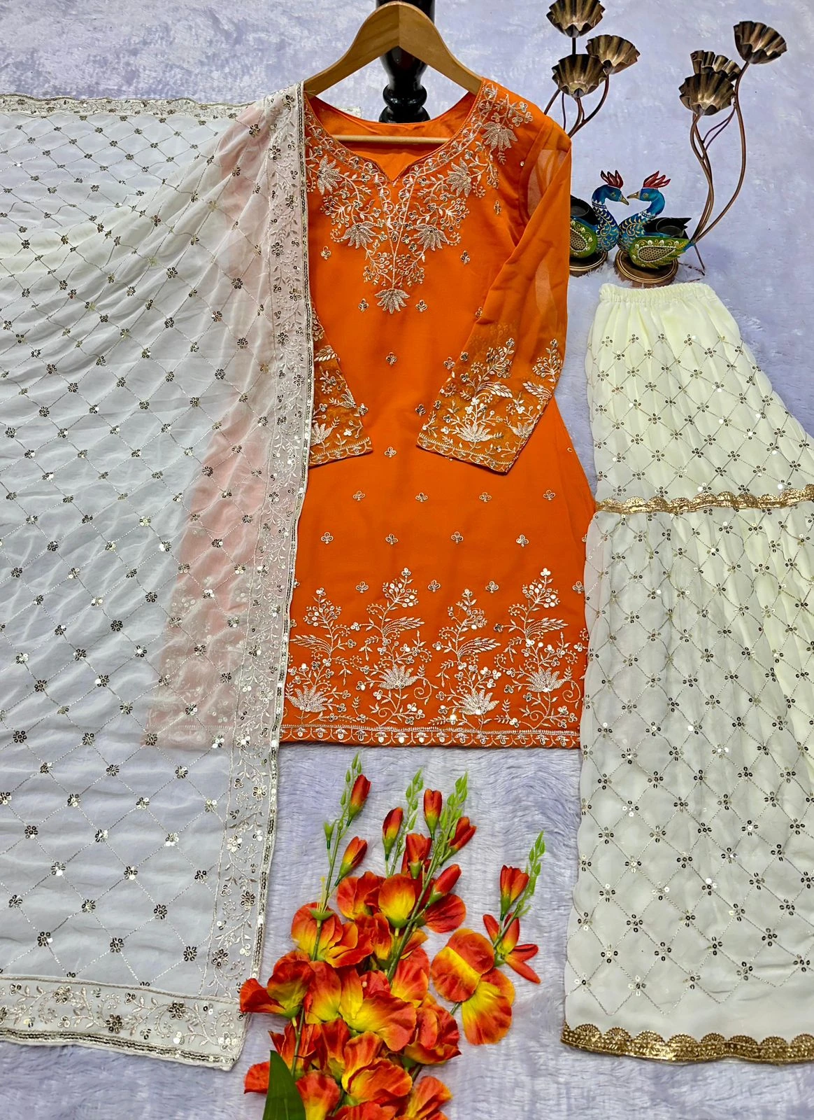 Designer Fox Georgette Palazzo Set