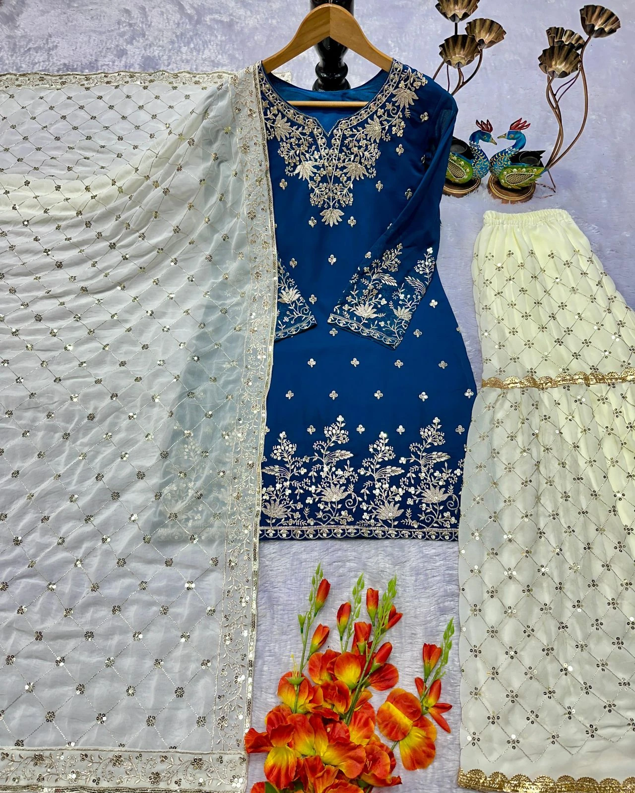 Designer Fox Georgette Palazzo Set