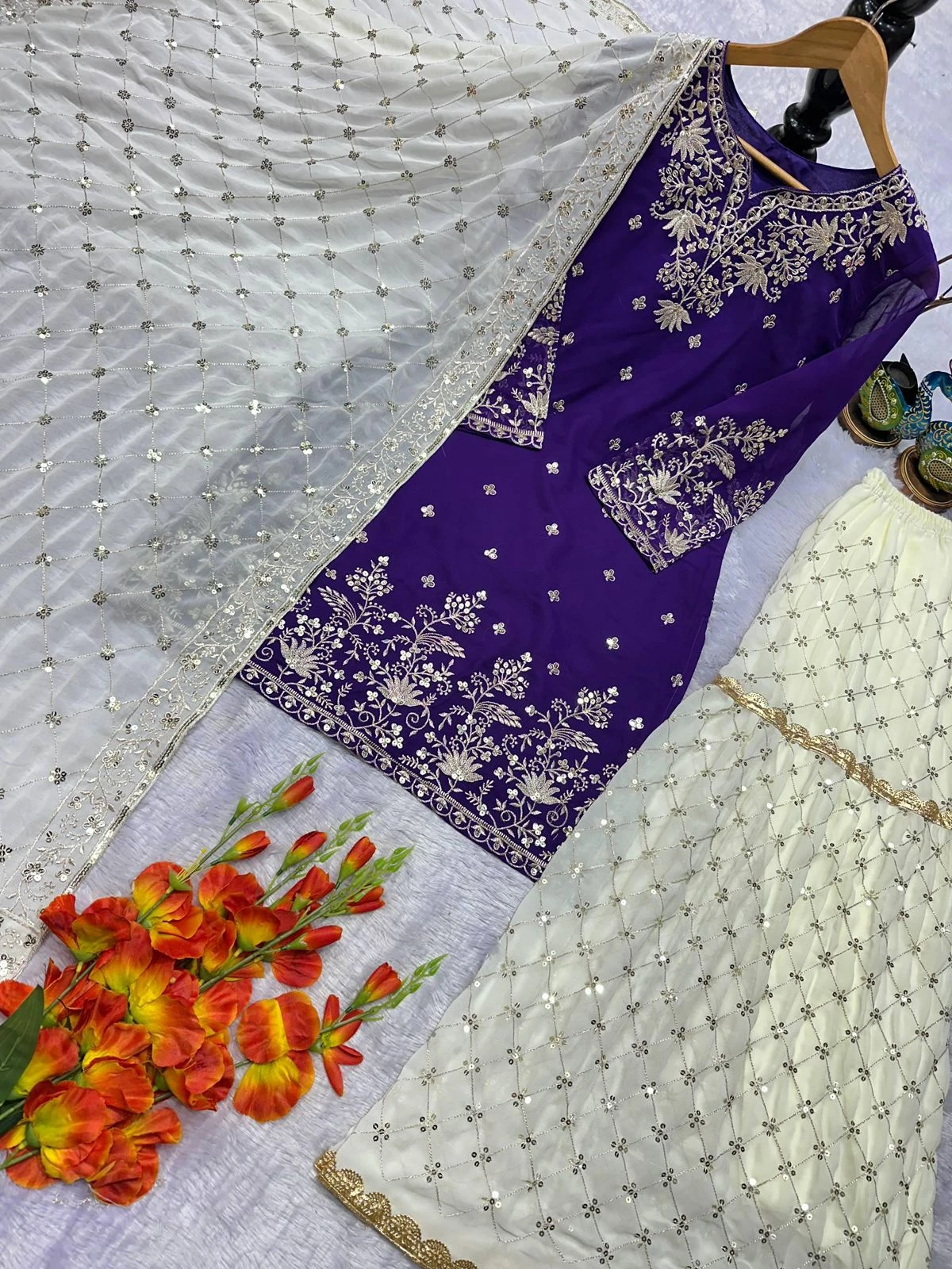 Designer Fox Georgette Palazzo Set