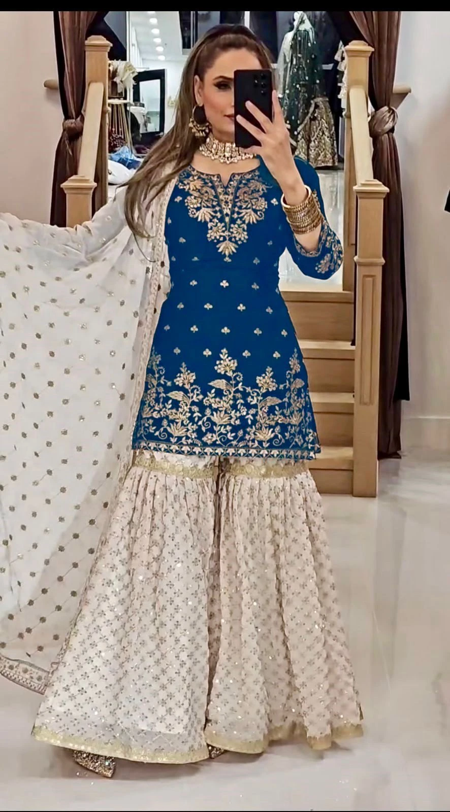 Designer Fox Georgette Palazzo Set