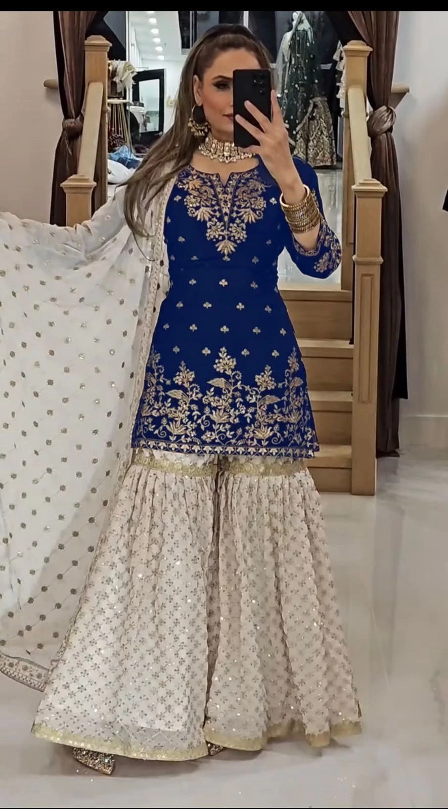 Designer Fox Georgette Palazzo Set