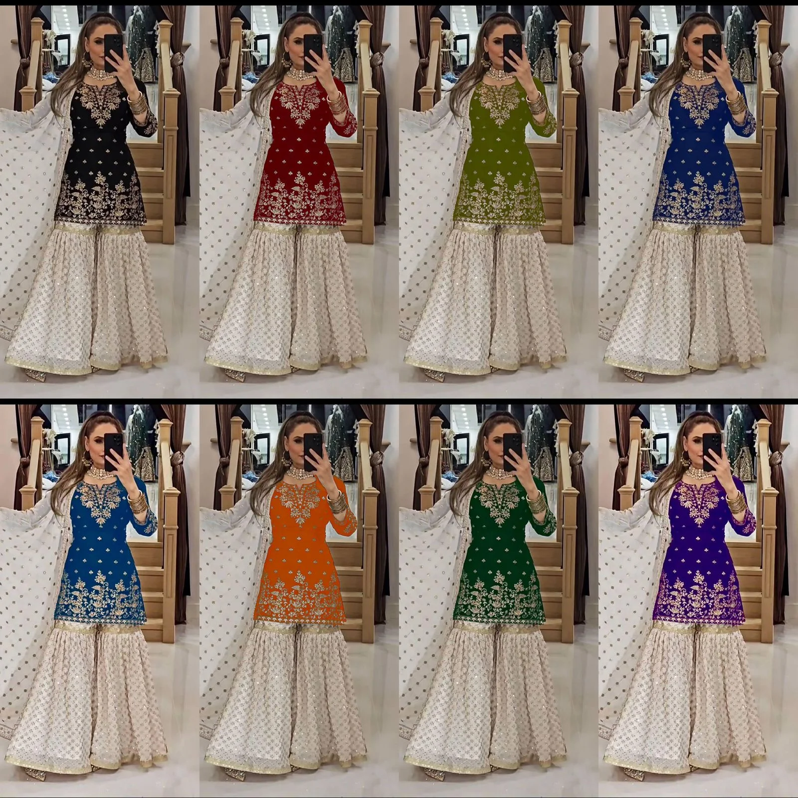 Designer Fox Georgette Palazzo Set