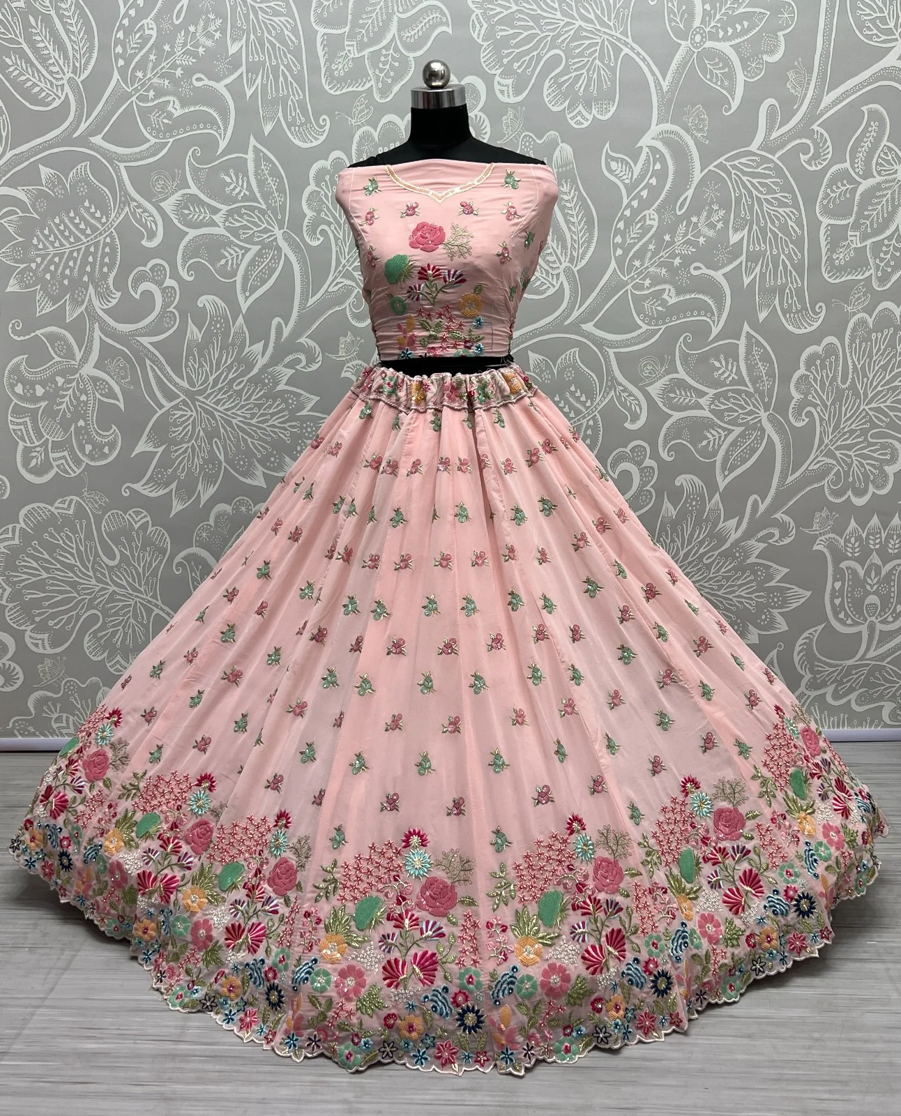 Designer Georgette Embroidered Lehenga Choli 2406 Collection
