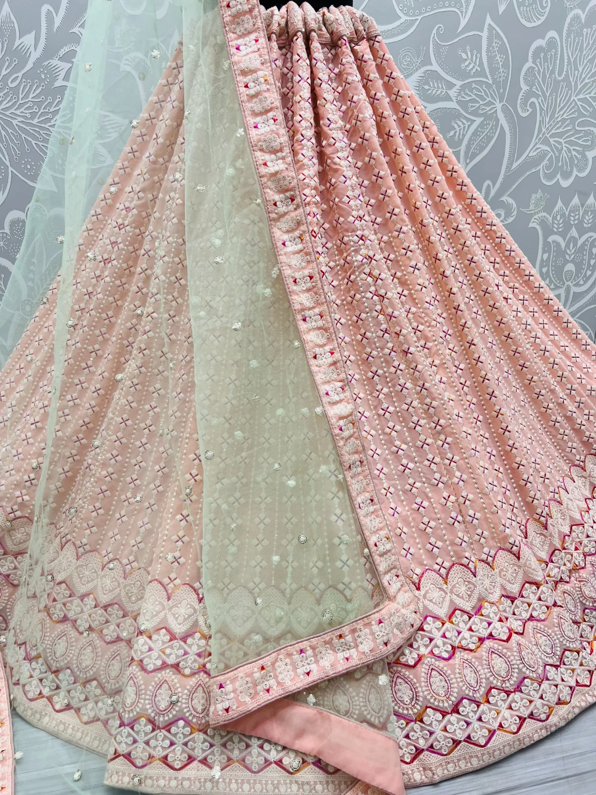 Designer Georgette Embroidered Lehenga Choli A2311-A