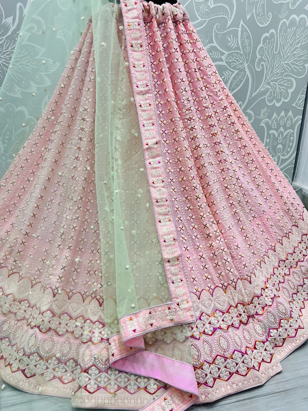Designer Georgette Embroidered Lehenga Choli A2311-A