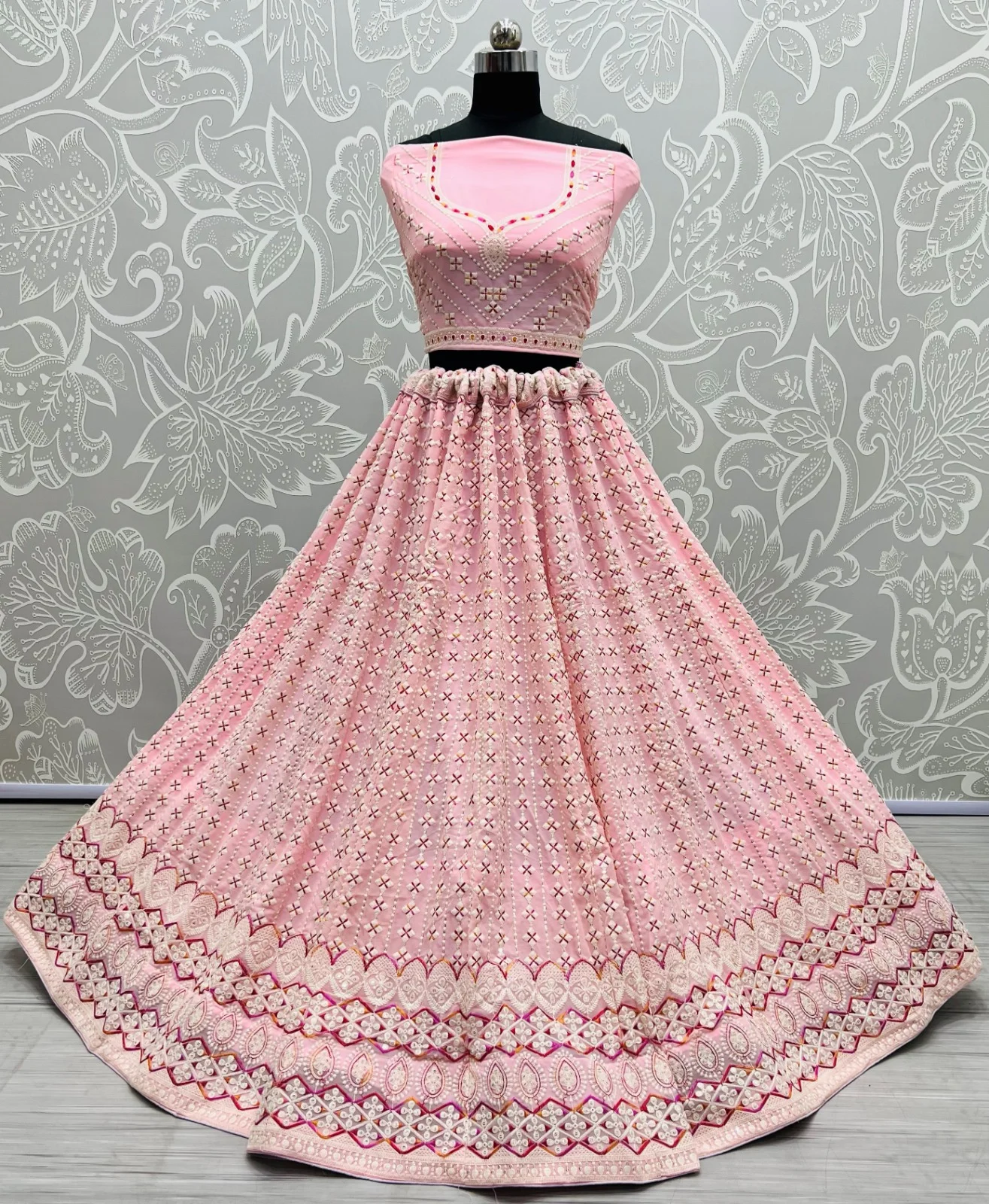 Designer Georgette Embroidered Lehenga Choli A2311-A