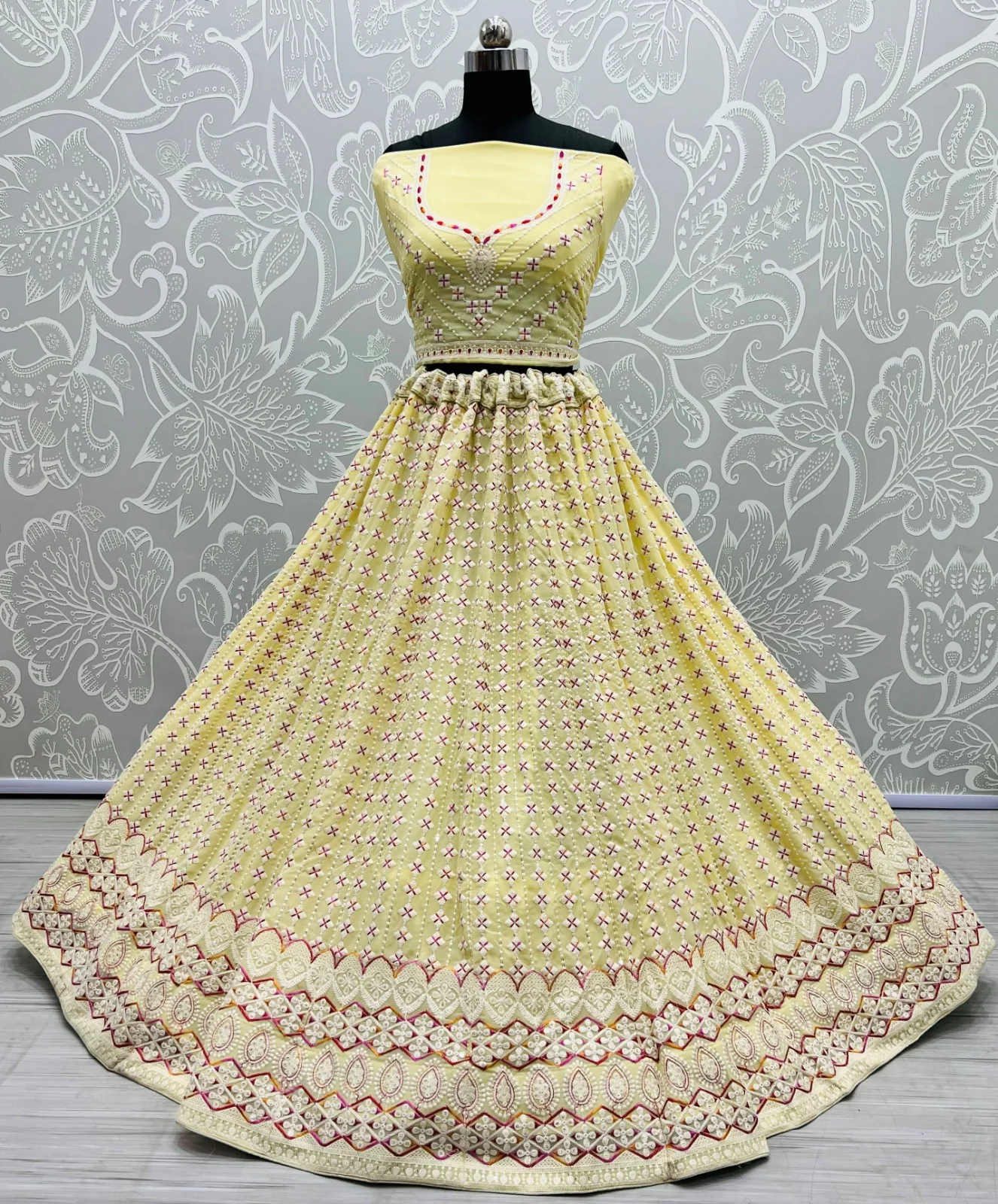 Designer Georgette Embroidered Lehenga Choli A2311-A