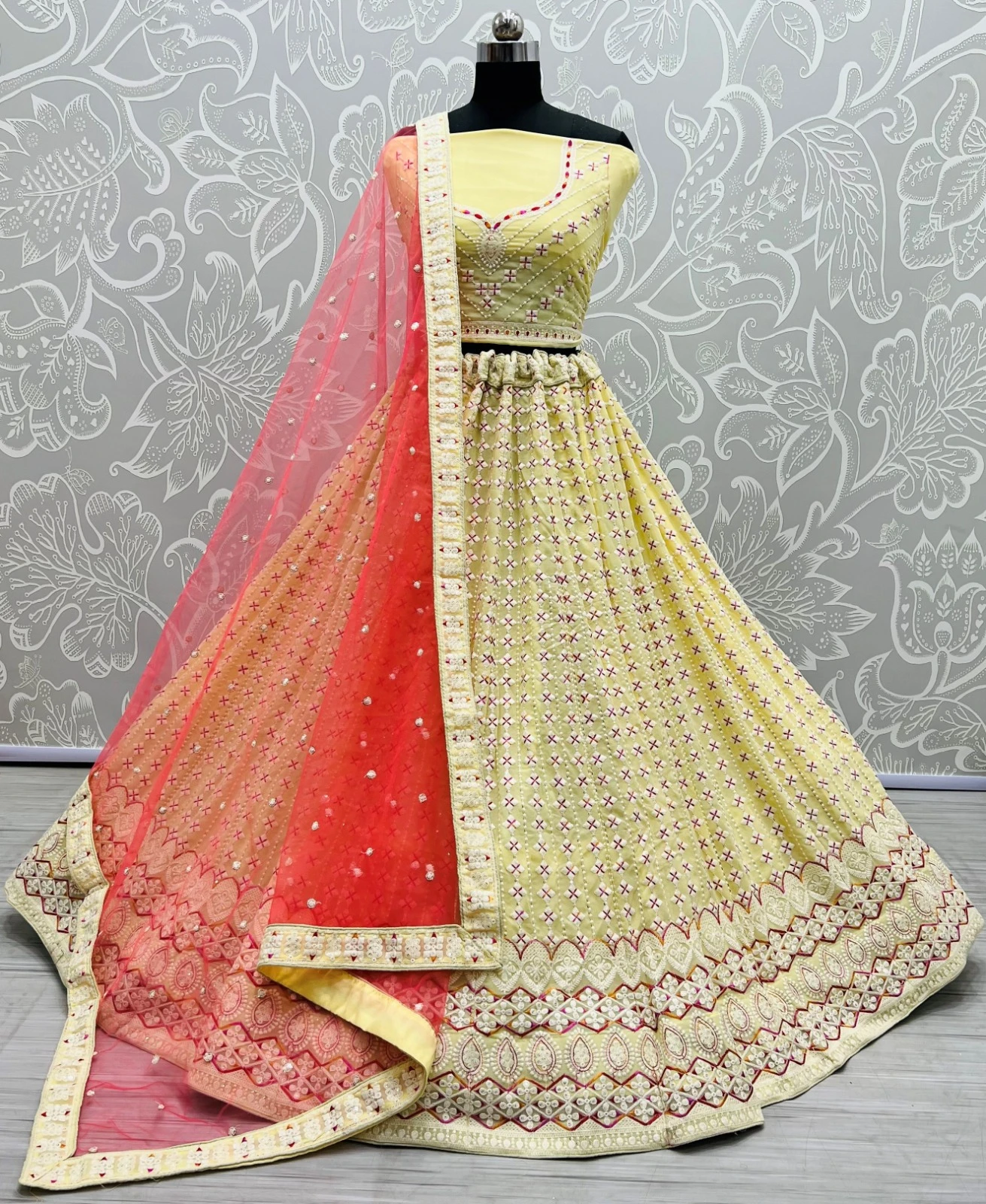 Designer Georgette Embroidered Lehenga Choli A2311-A