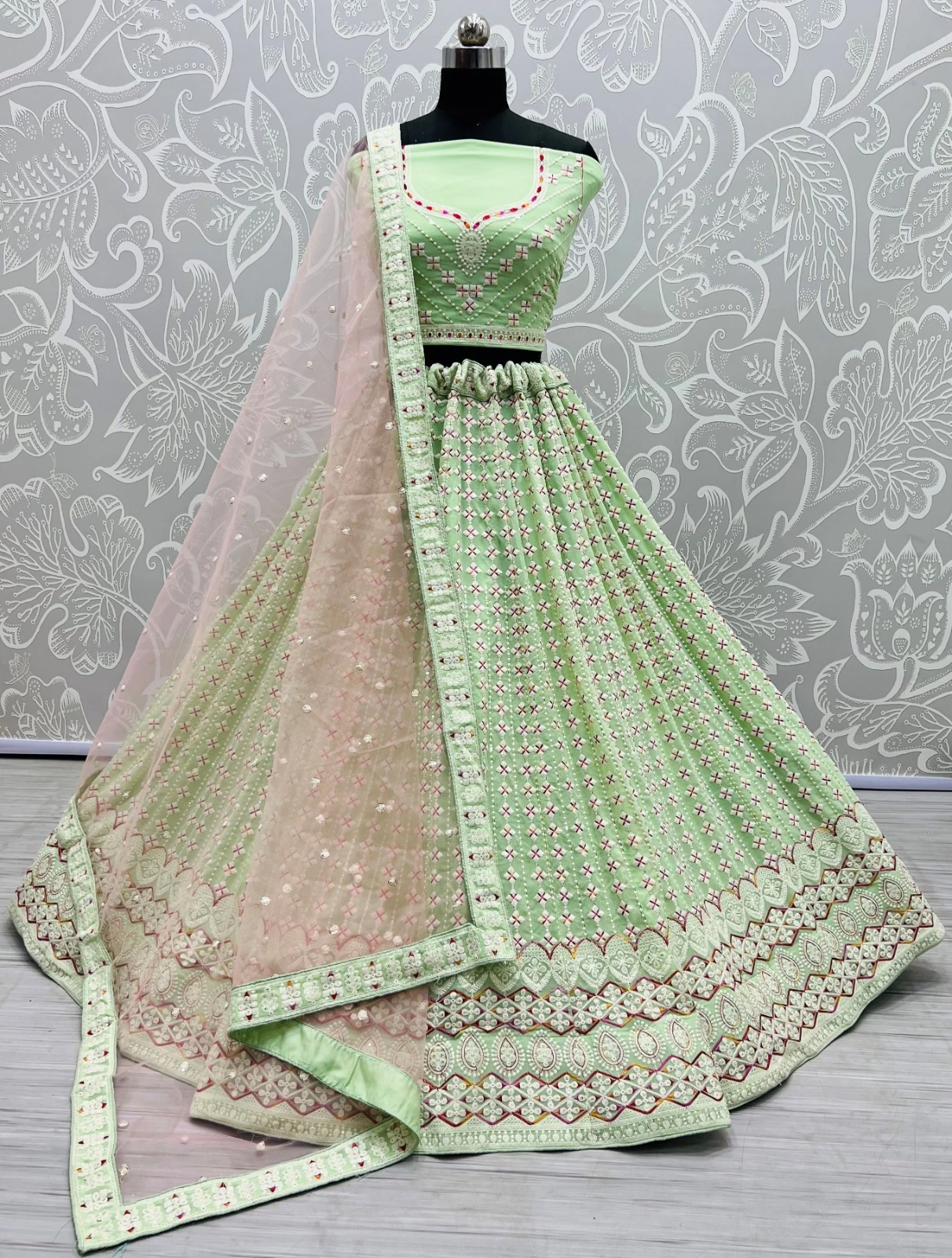Designer Georgette Embroidered Lehenga Choli A2311-A