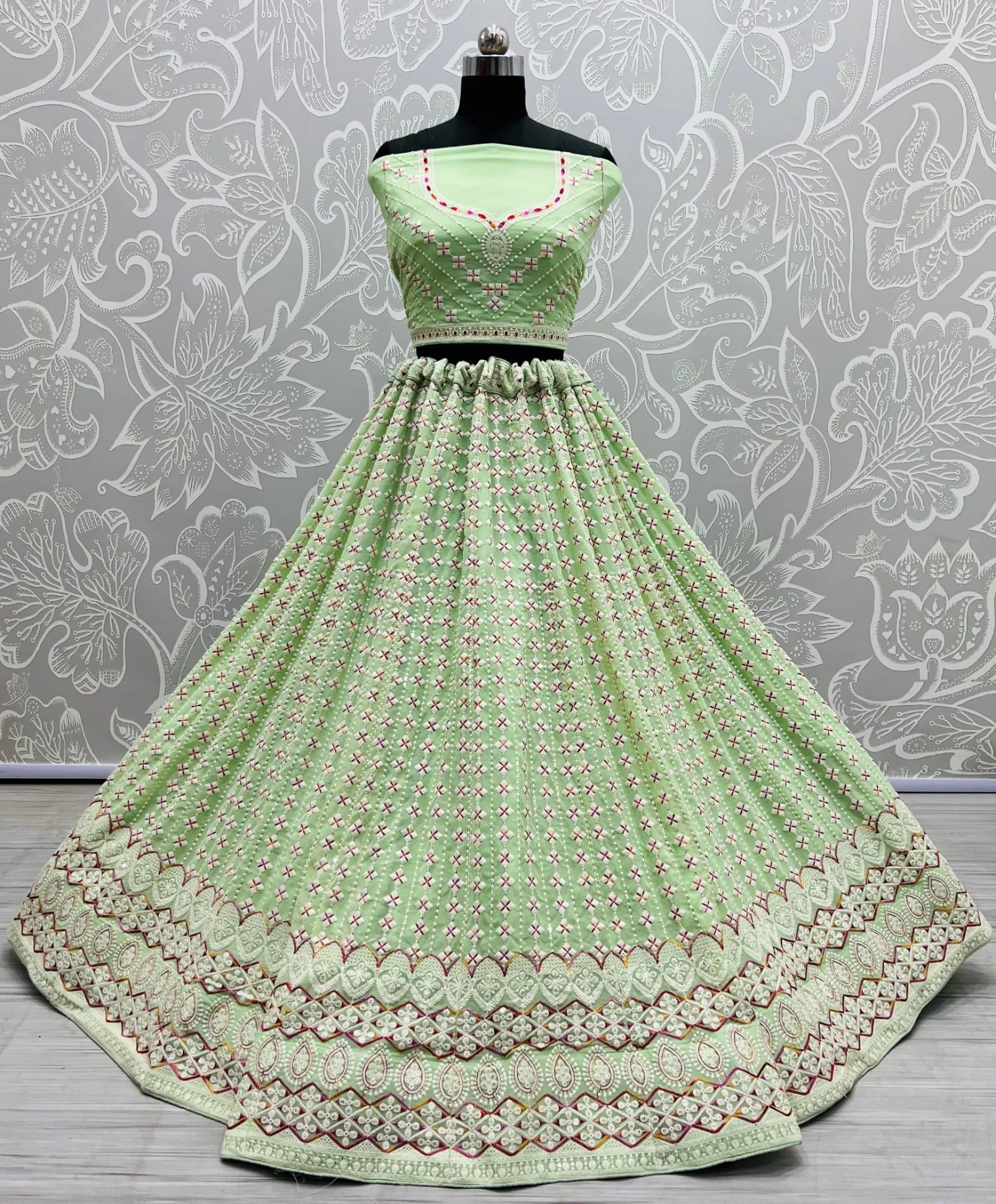 Designer Georgette Embroidered Lehenga Choli A2311-A