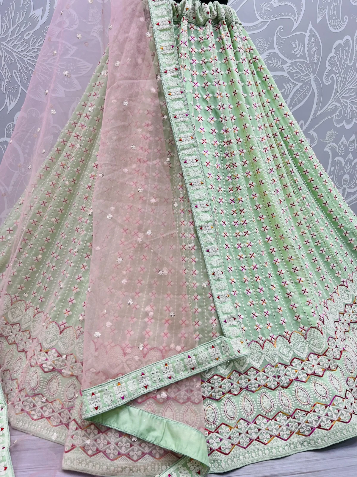 Designer Georgette Embroidered Lehenga Choli A2311-A