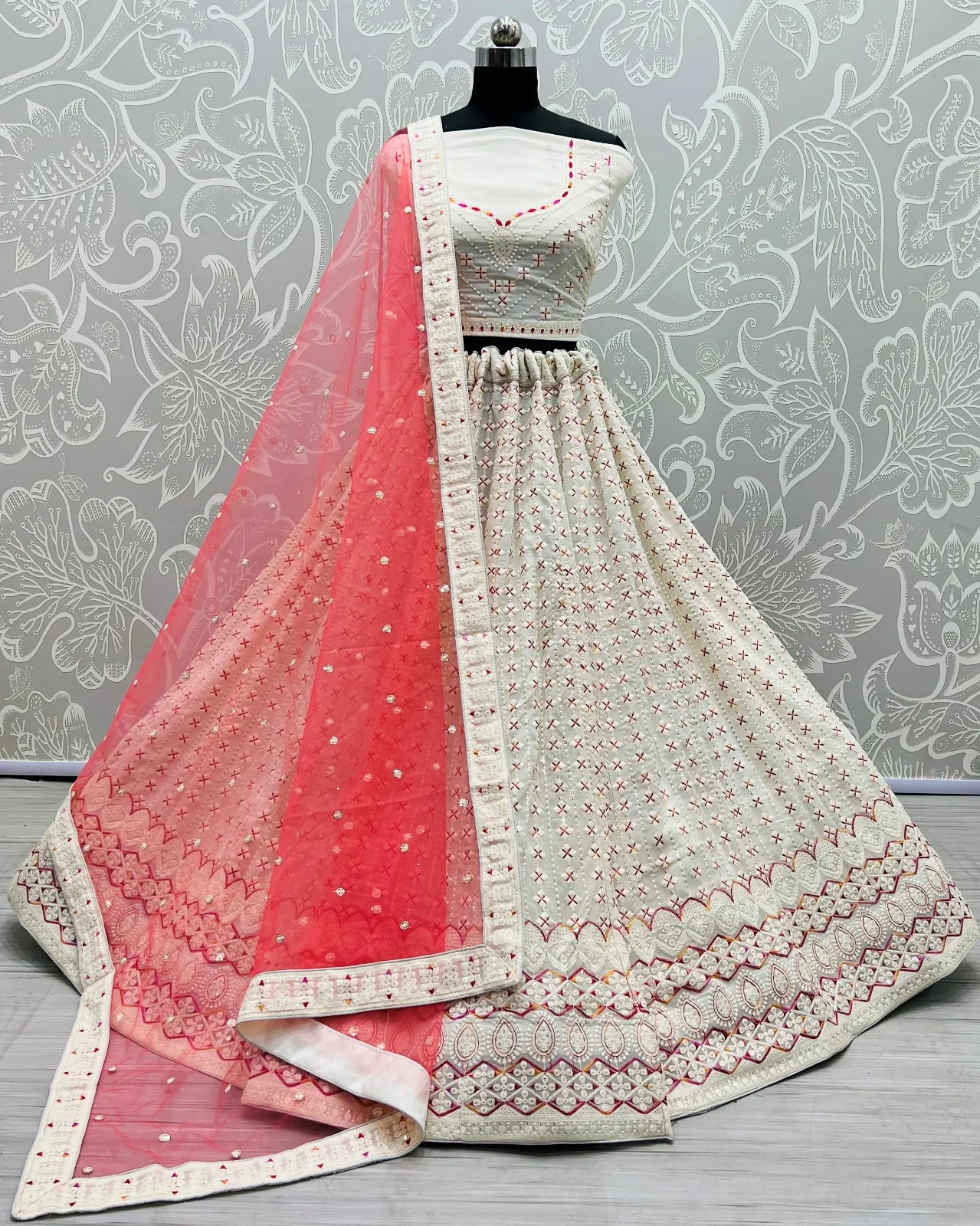 Designer Georgette Embroidered Lehenga Choli A2311-A