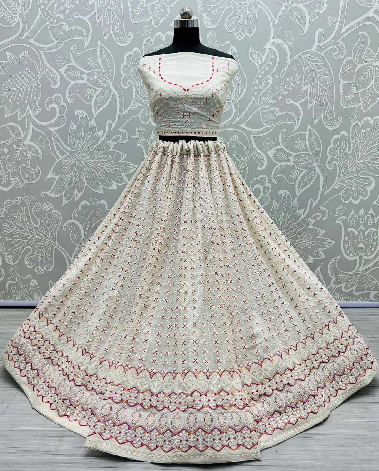 Designer Georgette Embroidered Lehenga Choli A2311-A