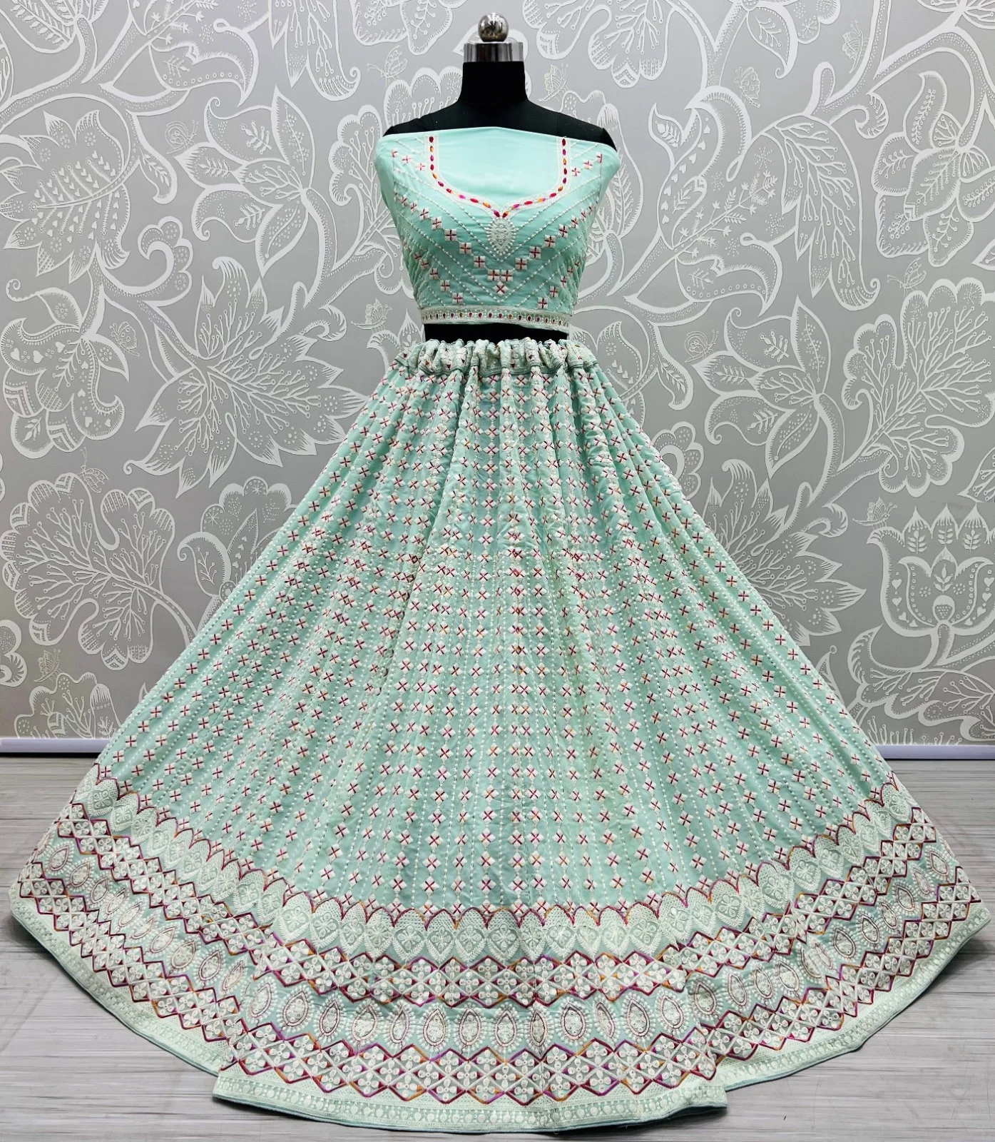 Designer Georgette Embroidered Lehenga Choli A2311-A