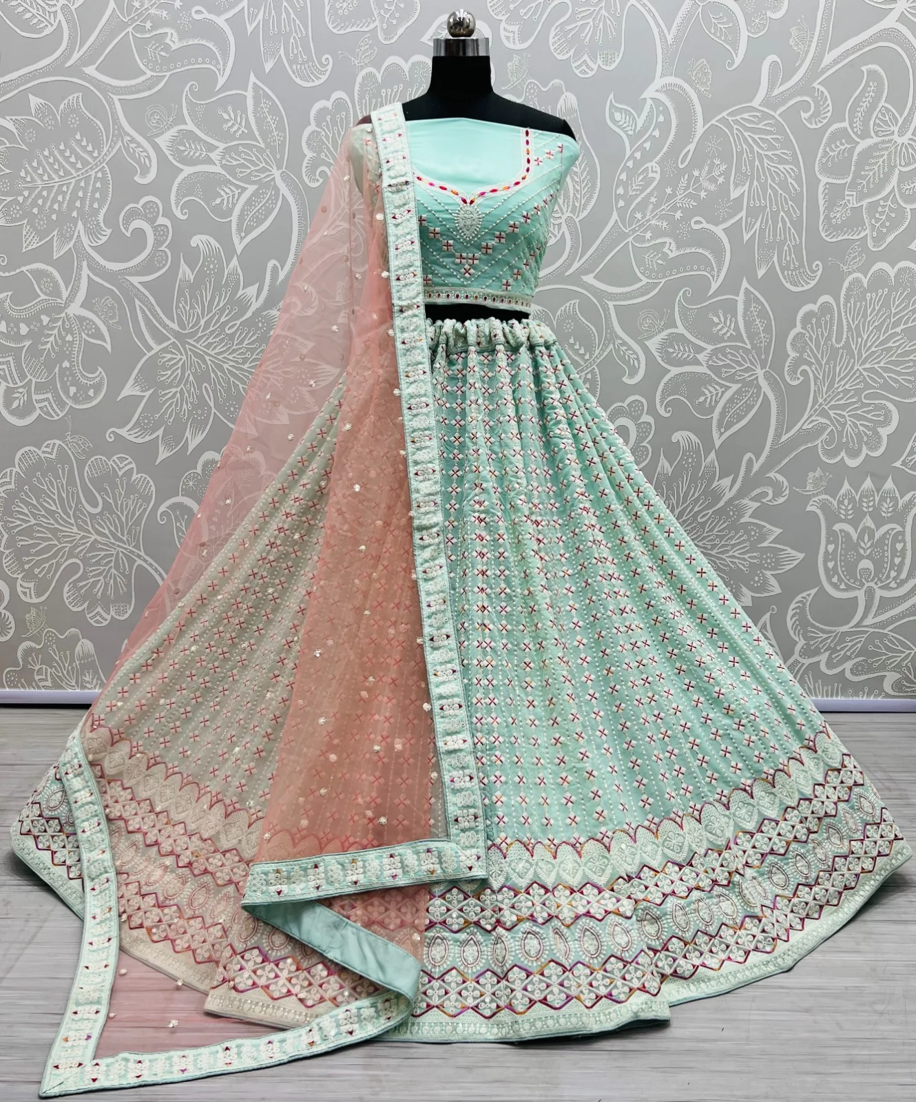 Designer Georgette Embroidered Lehenga Choli A2311-A