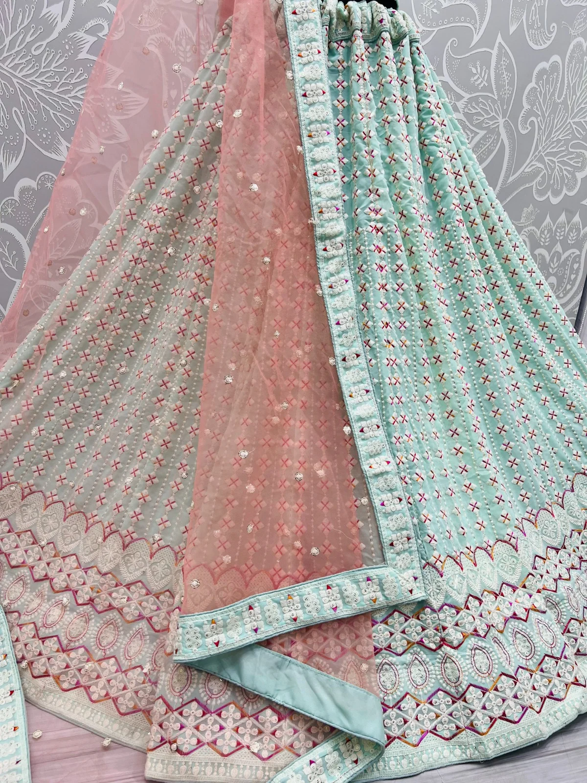 Designer Georgette Embroidered Lehenga Choli A2311-A