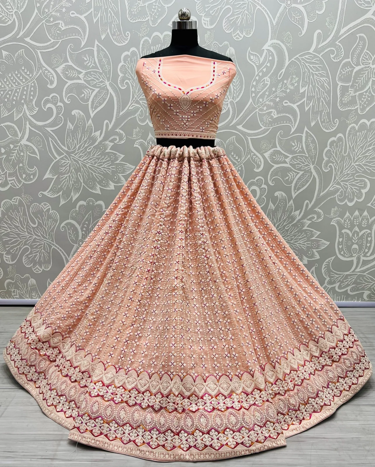 Designer Georgette Embroidered Lehenga Choli A2311-A