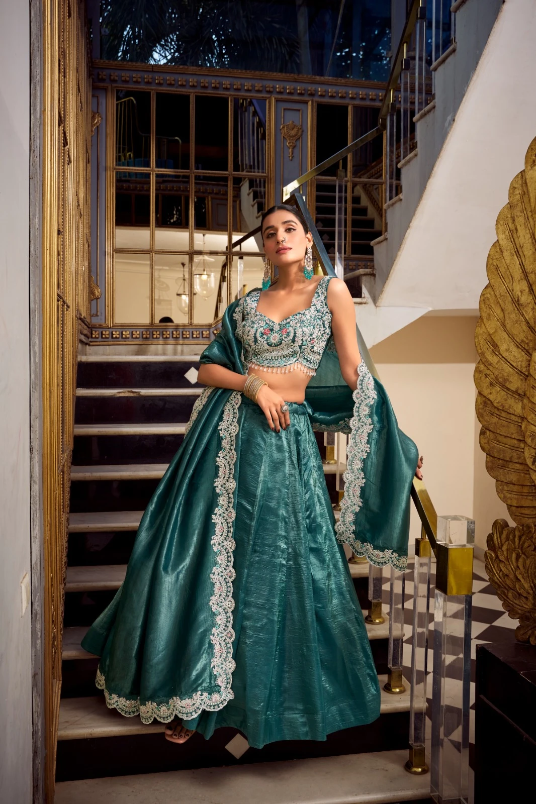 Designer Gold Crush Lehenga Choli 2026