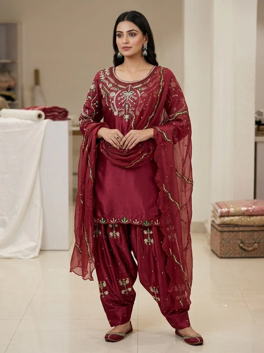 Designer Japan Satin Farshi Salwar Set