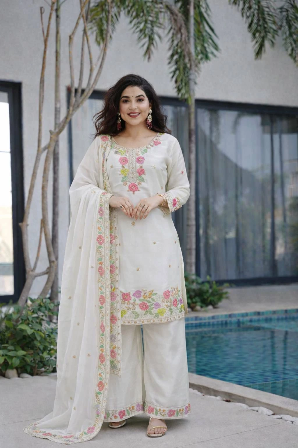Designer Jimi Cho Palazzo Set With Dupatta