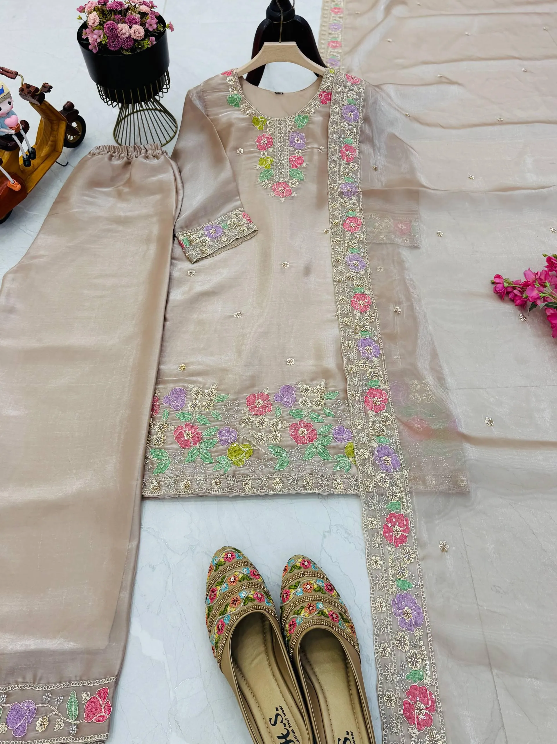 Designer Jimi Cho Palazzo Set With Dupatta