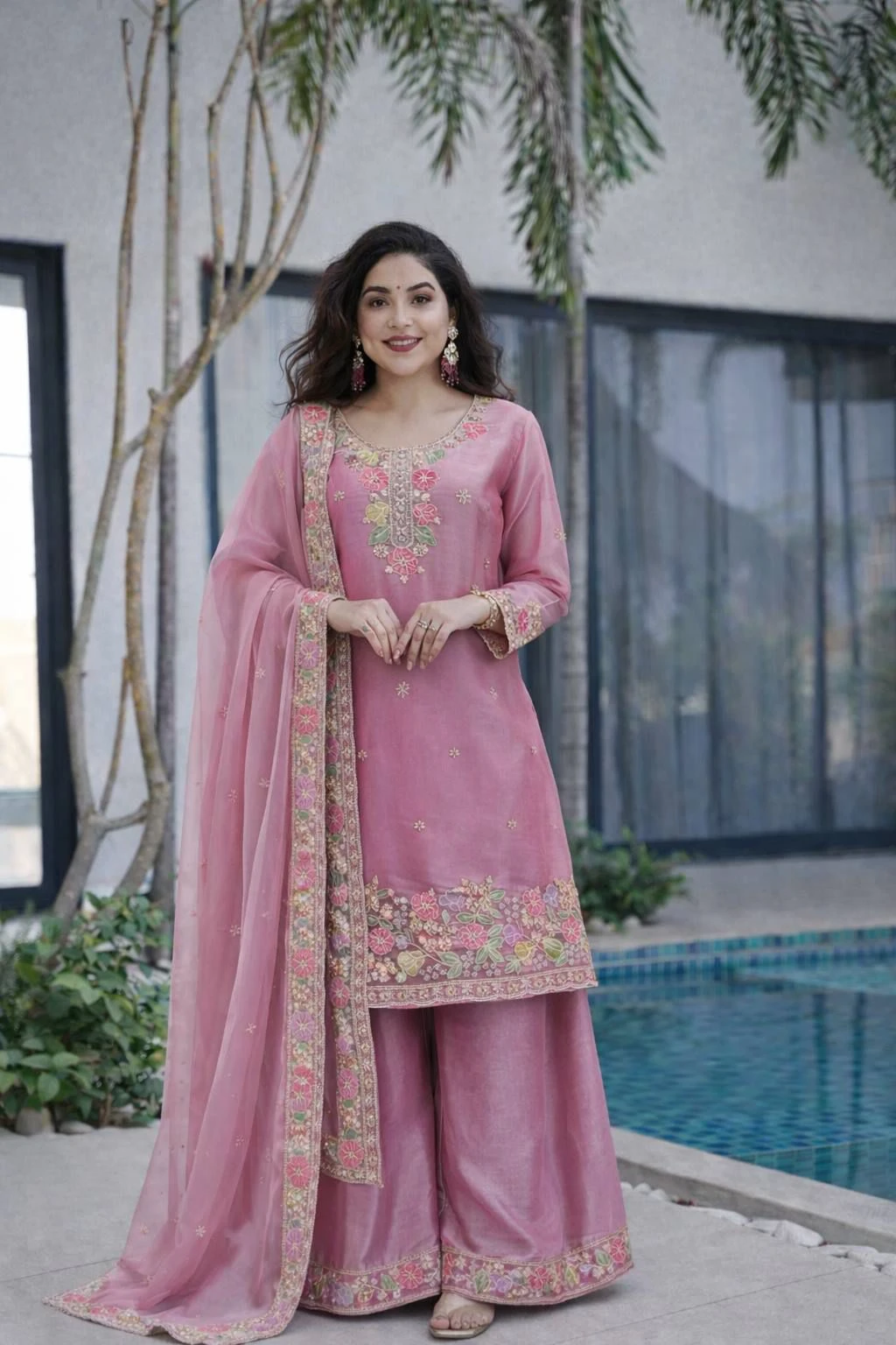 Designer Jimi Cho Palazzo Set With Dupatta