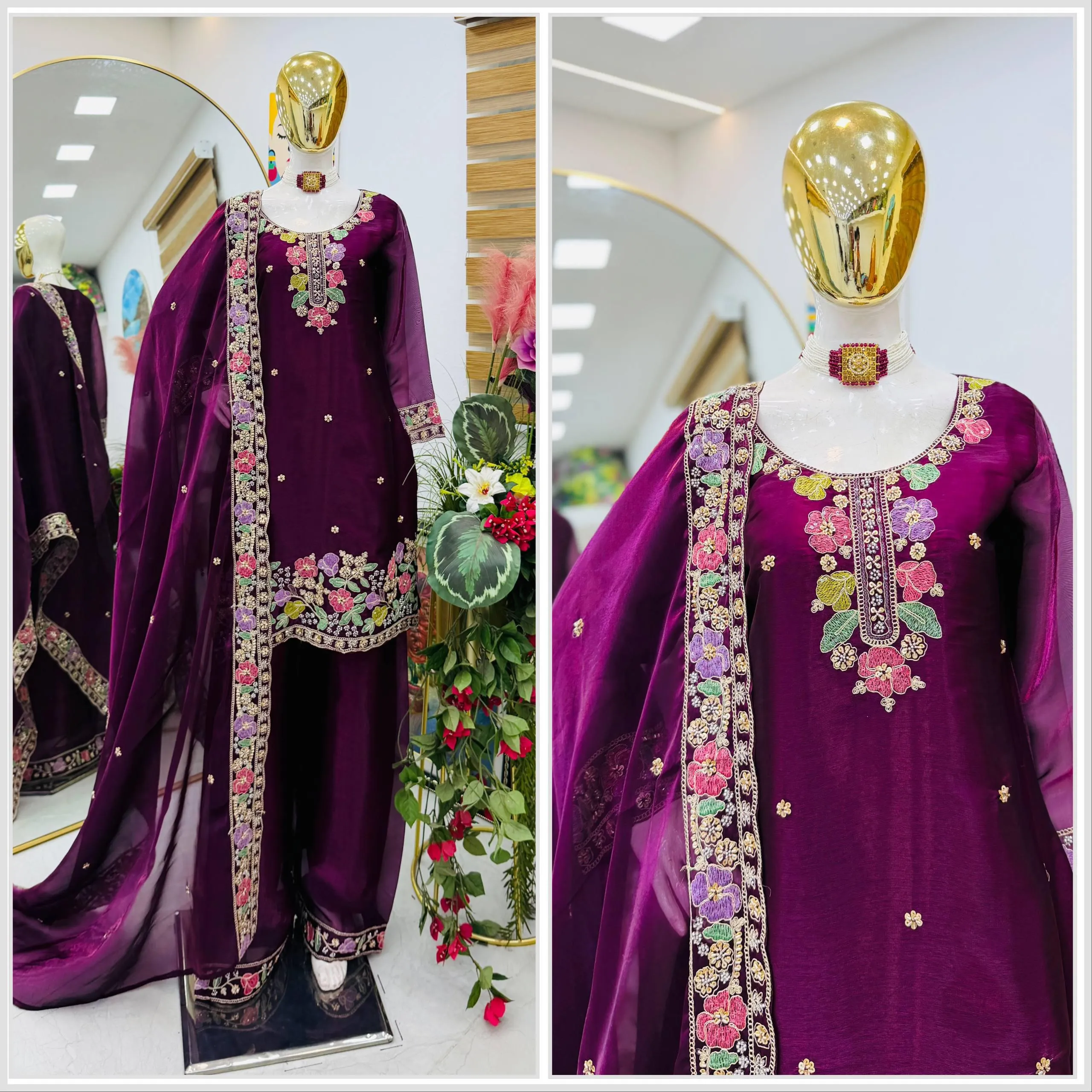 Designer Jimi Cho Palazzo Set With Dupatta