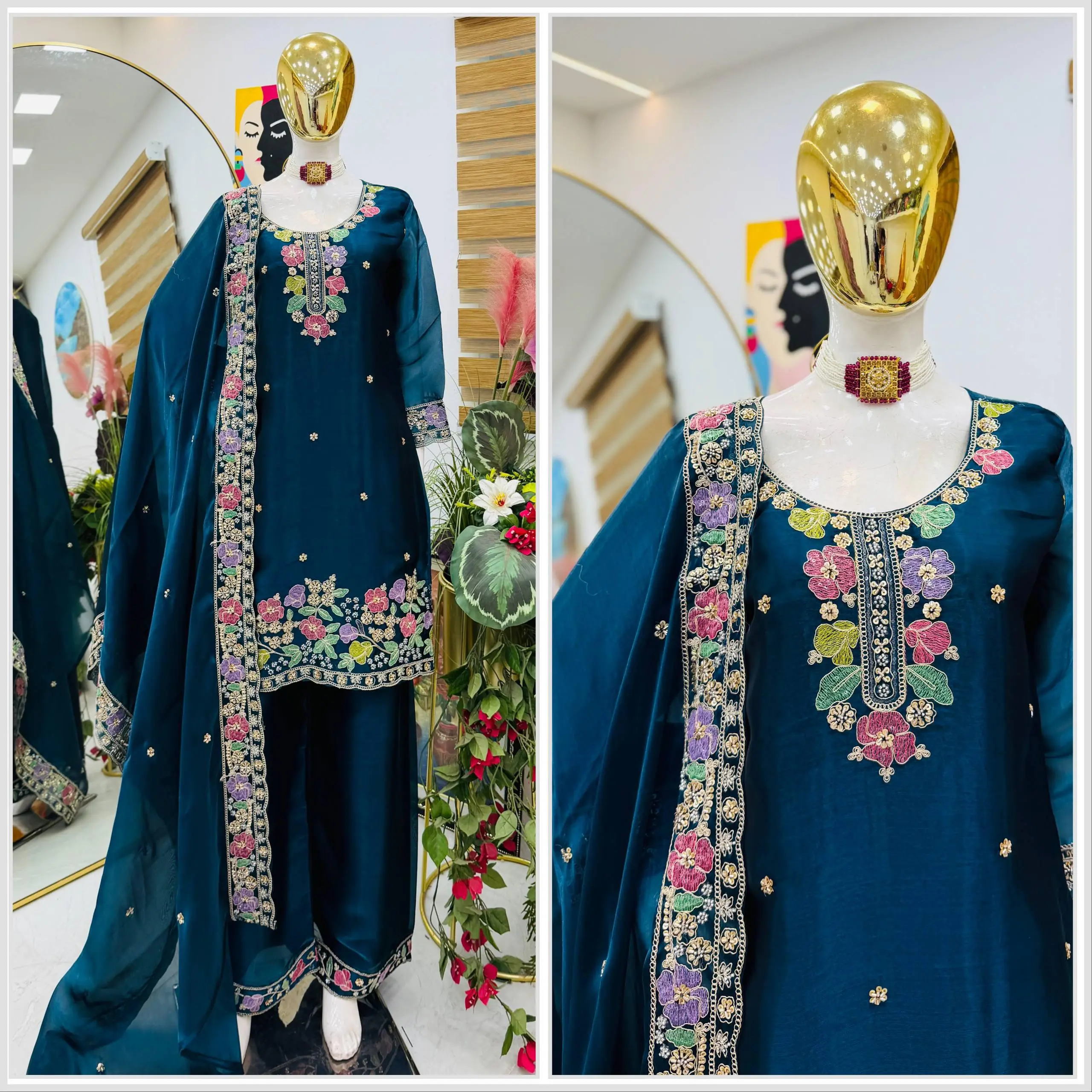 Designer Jimi Cho Palazzo Set With Dupatta