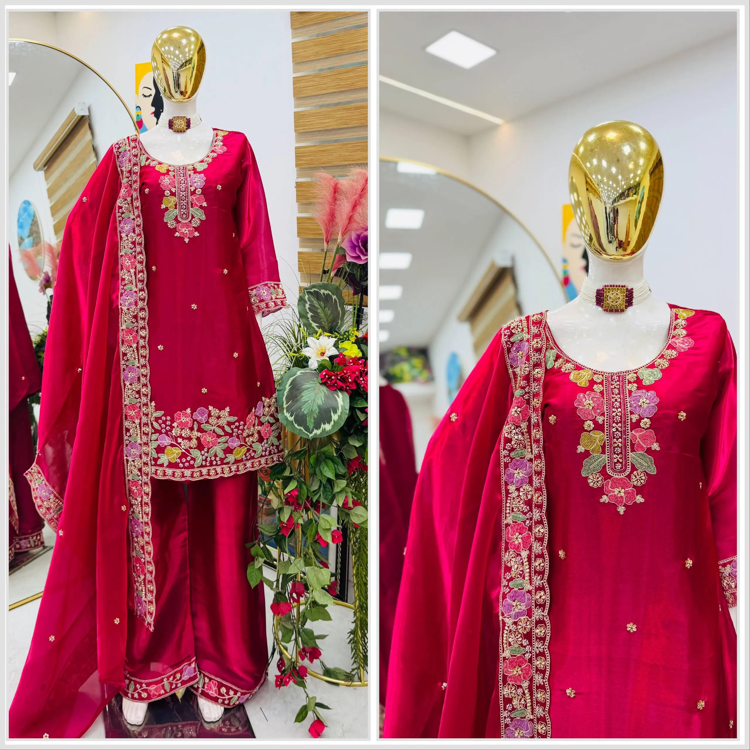 Designer Jimi Cho Palazzo Set With Dupatta