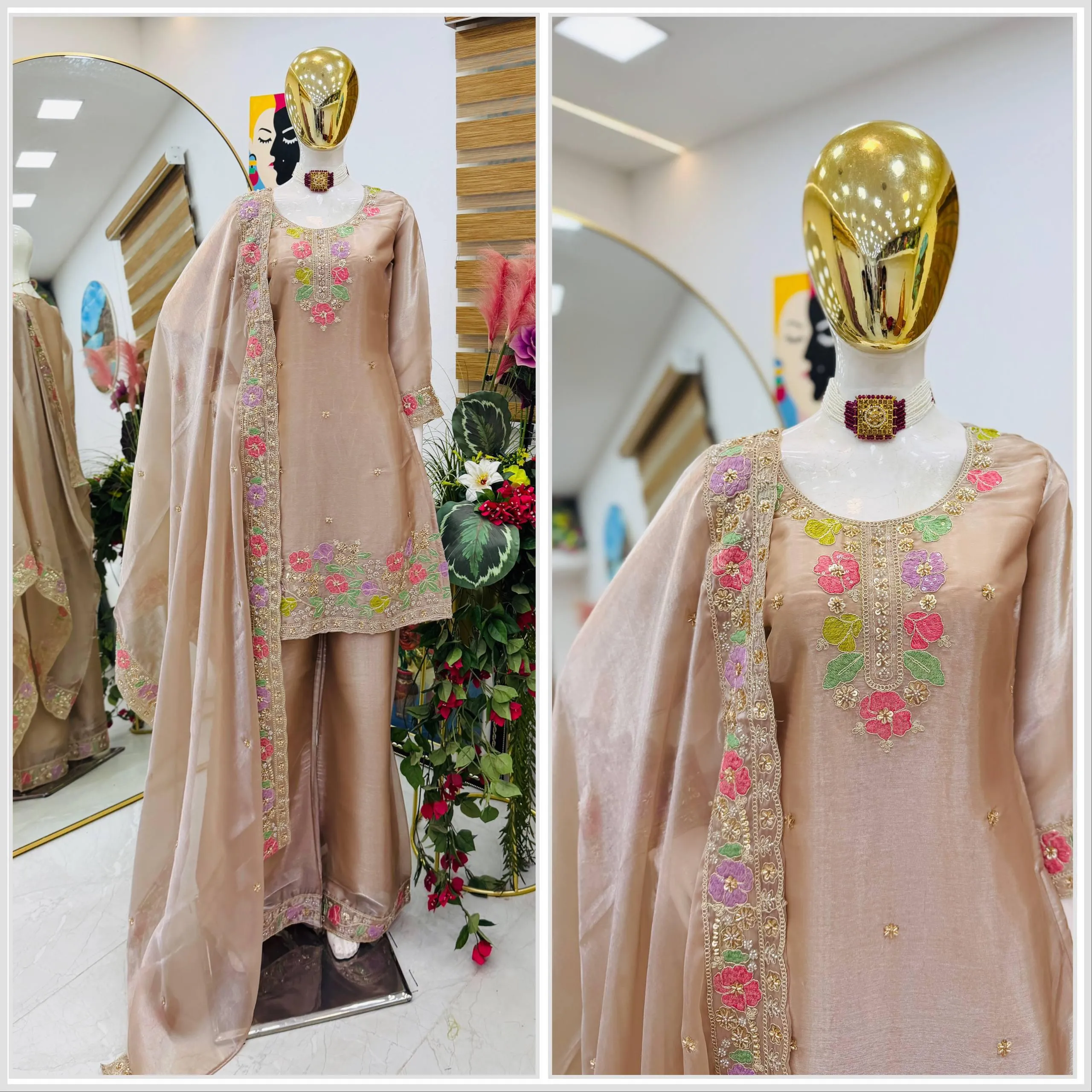 Designer Jimi Cho Palazzo Set With Dupatta