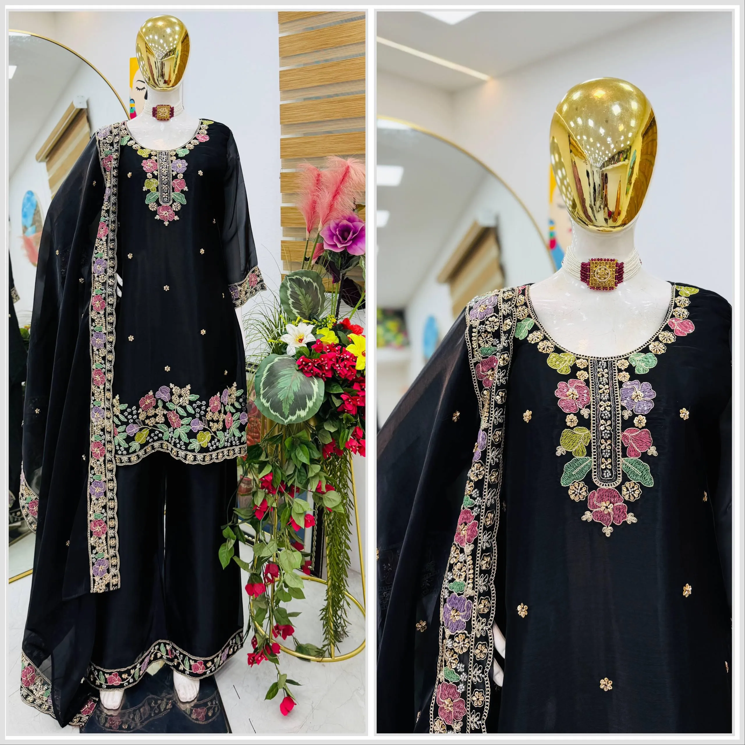 Designer Jimi Cho Palazzo Set With Dupatta