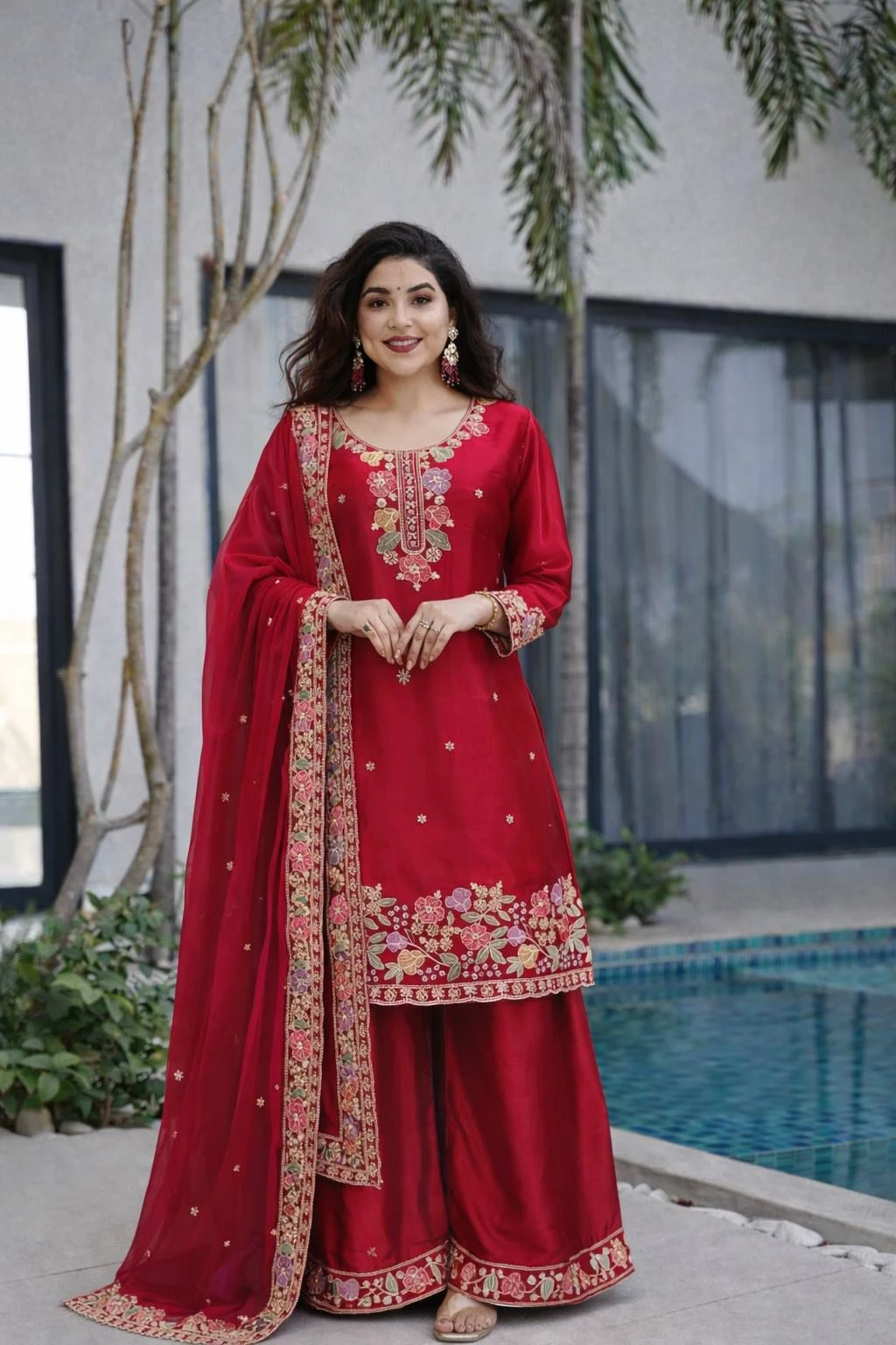 Designer Jimi Cho Palazzo Set With Dupatta