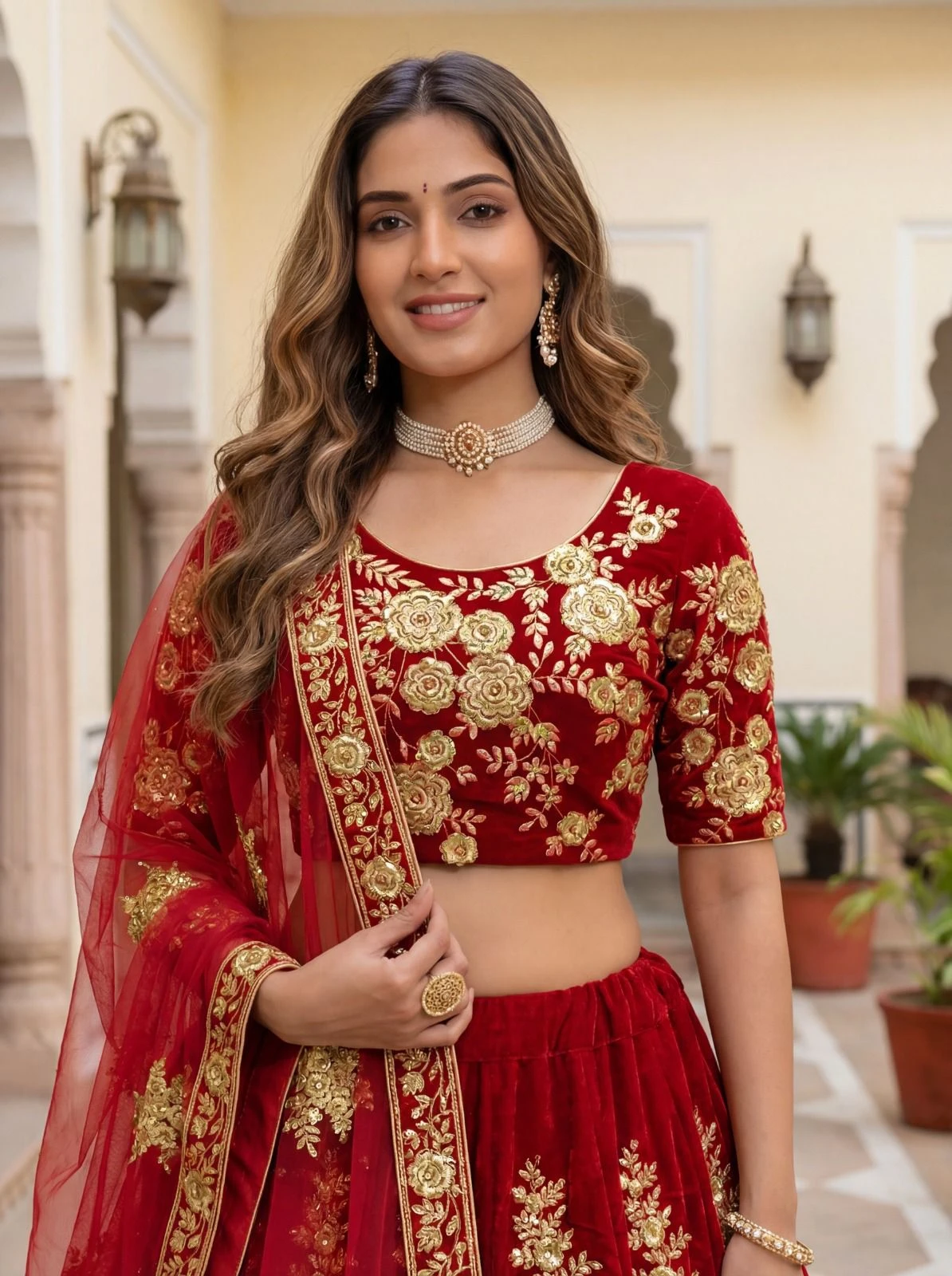 Designer Multi Thread Embroidered Lehenga Choli