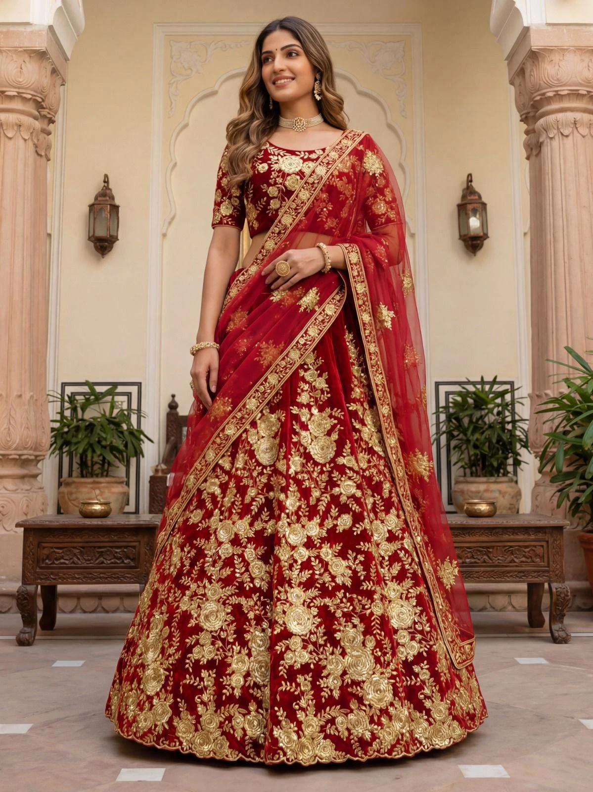 Designer Multi Thread Embroidered Lehenga Choli