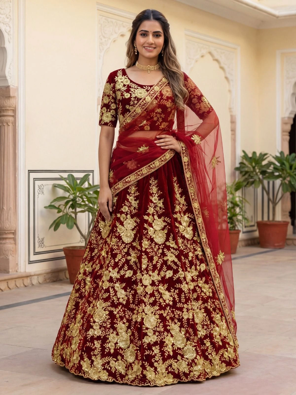Designer Multi Thread Embroidered Lehenga Choli