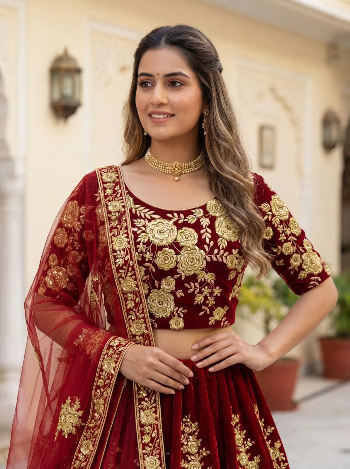 Designer Multi Thread Embroidered Lehenga Choli