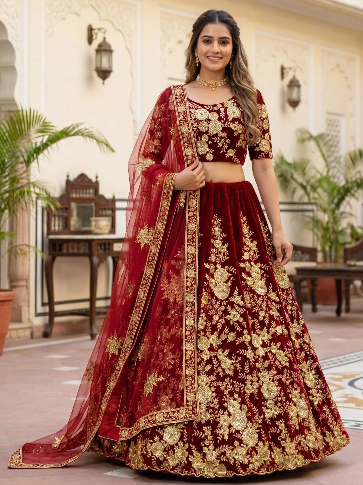 Designer Multi Thread Embroidered Lehenga Choli